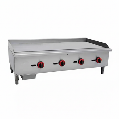 48 In. Commercial Griddle Gas Cooktop in Stainless Steel with 4 Burners