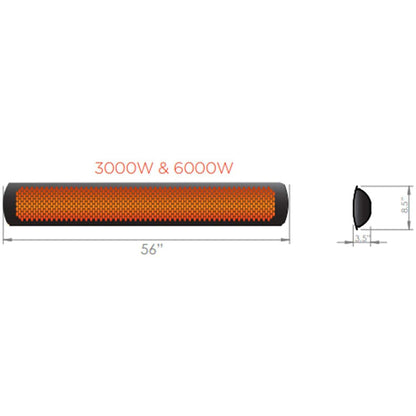 Bromic Tungsten Smart-Heat 56-Inch 6000W Dual Element Electric Heater