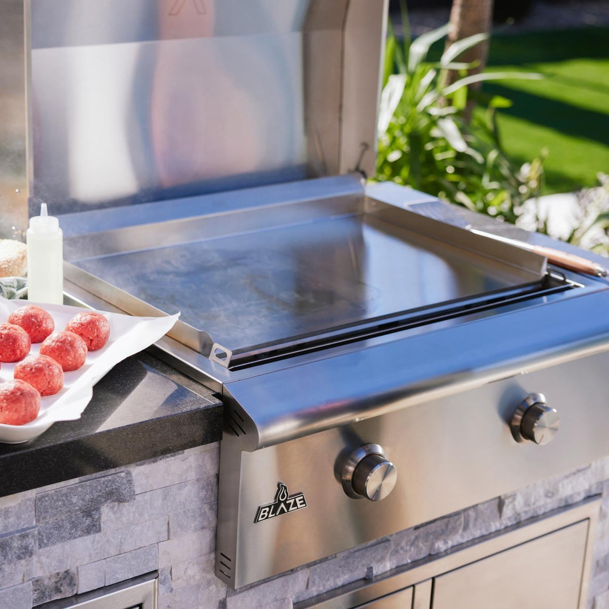 Blaze LTE+ 30-Inch Built-In Gas Griddle with Lift-Assist Hood