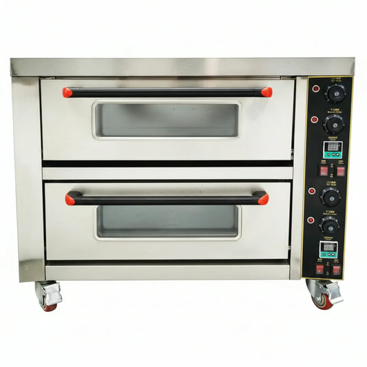 EQCOTWEA 6400W Double-Deck Commercial Electric Pizza Oven