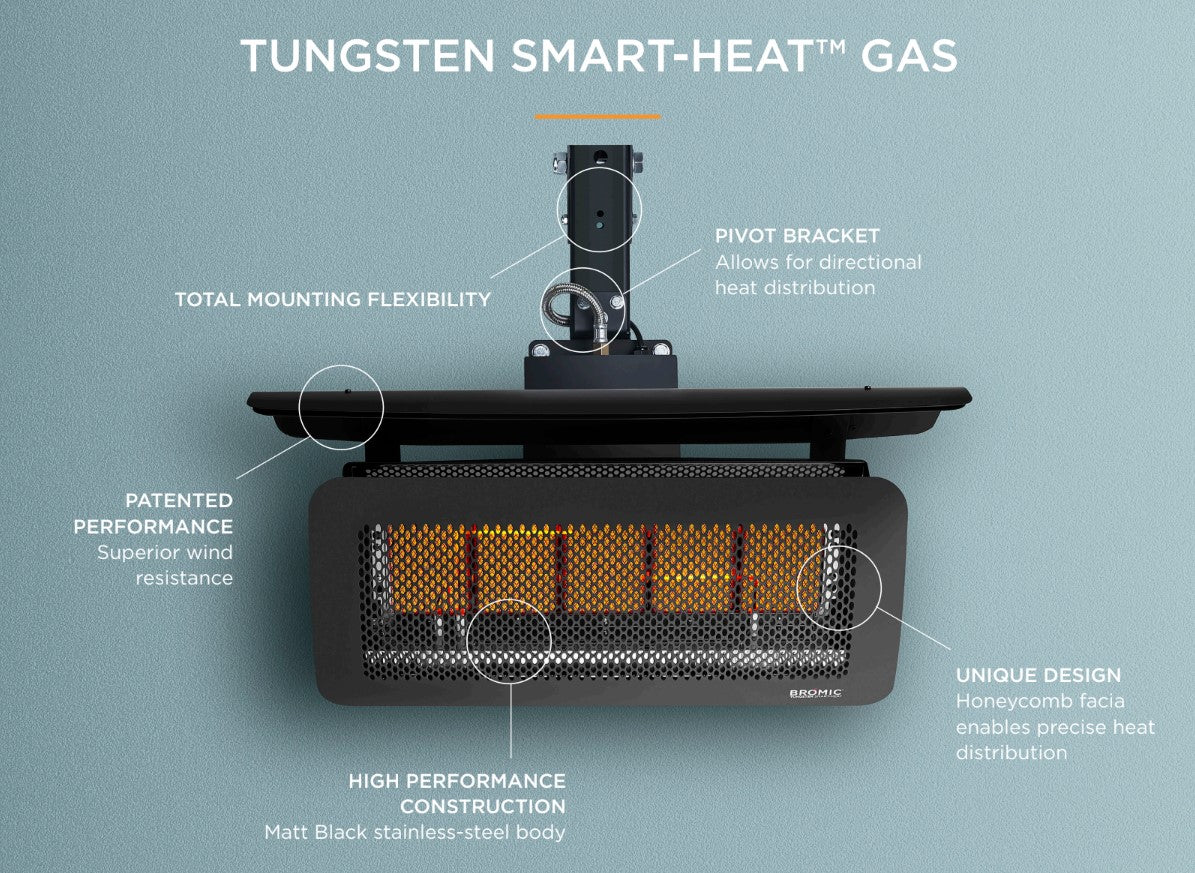 Bromic Tungsten Smart-Heat 25-Inch 500-Series 43,000 BTU Gas Heater