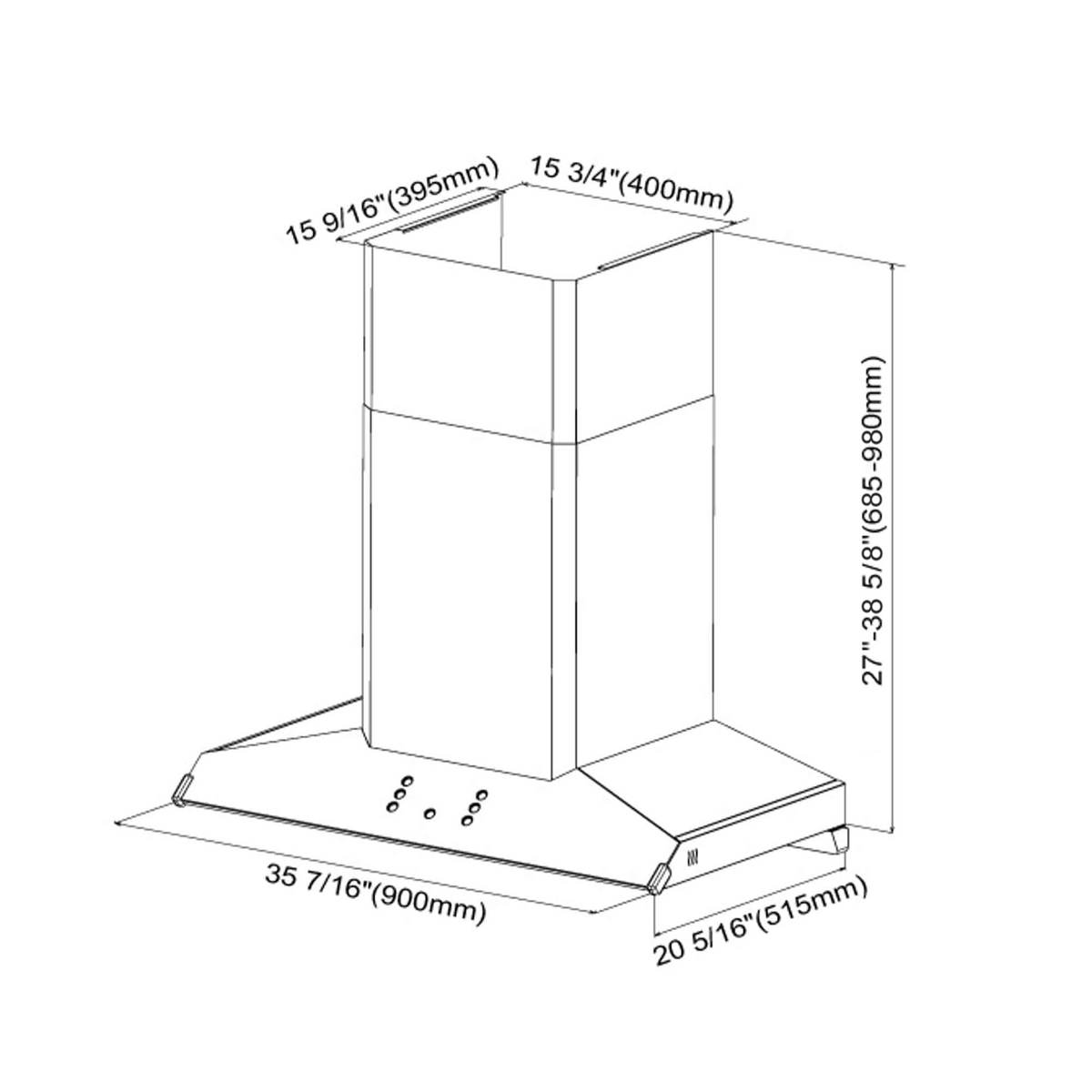 FOTILE 36" Wall-Mount Perimeter Vent Range Hood | EMG9030