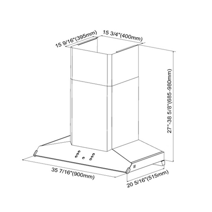 FOTILE 36" Wall-Mount Perimeter Vent Range Hood | EMG9030