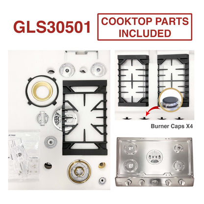 FOTILE GLS36502 36-Inch 5-Burner Stainless Steel Gas Cooktop