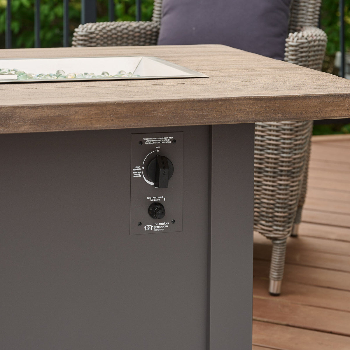 Havenwood 44-Inch Rectangular Gas Fire Pit Table by Outdoor GreatRoom