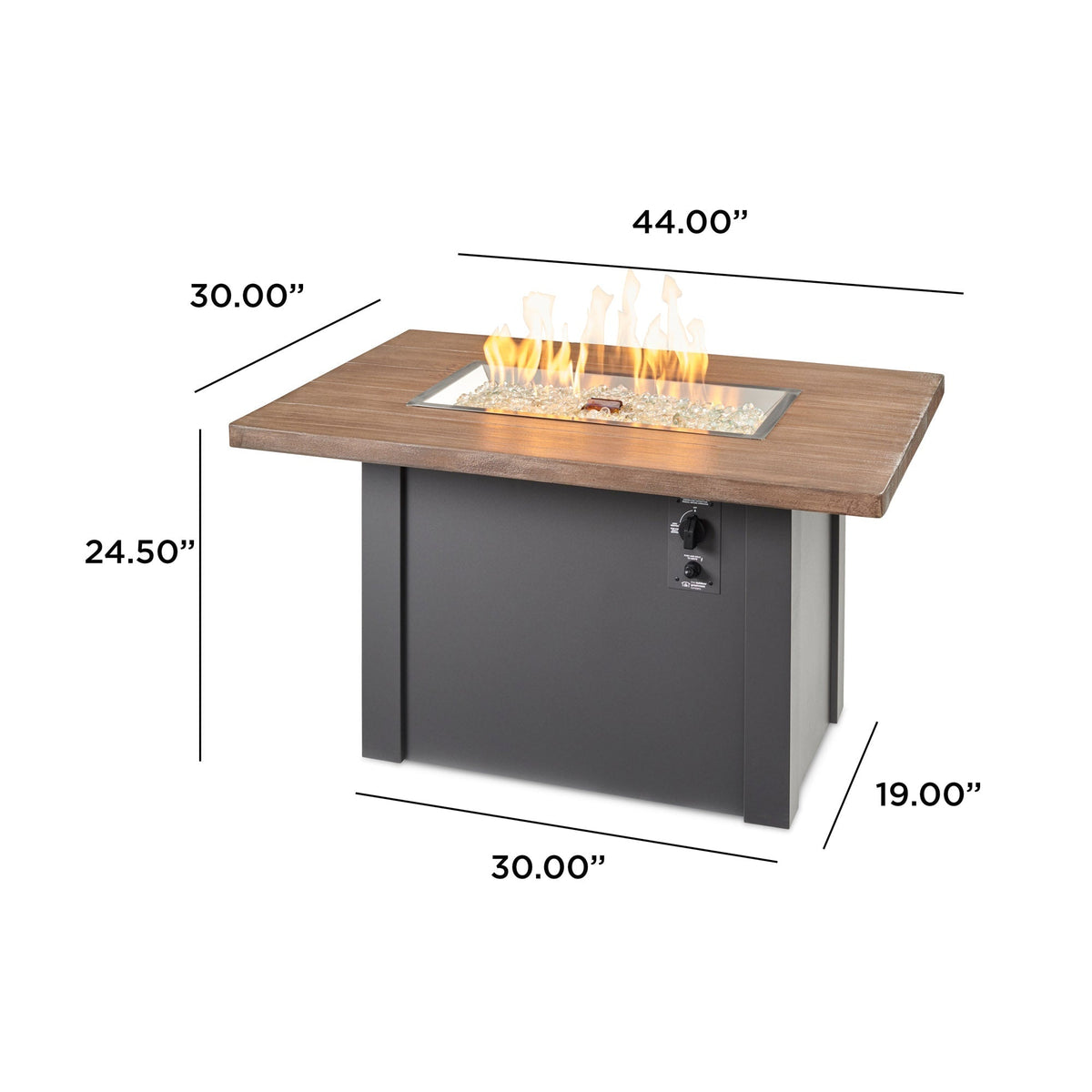 Havenwood 44-Inch Rectangular Gas Fire Pit Table by Outdoor GreatRoom