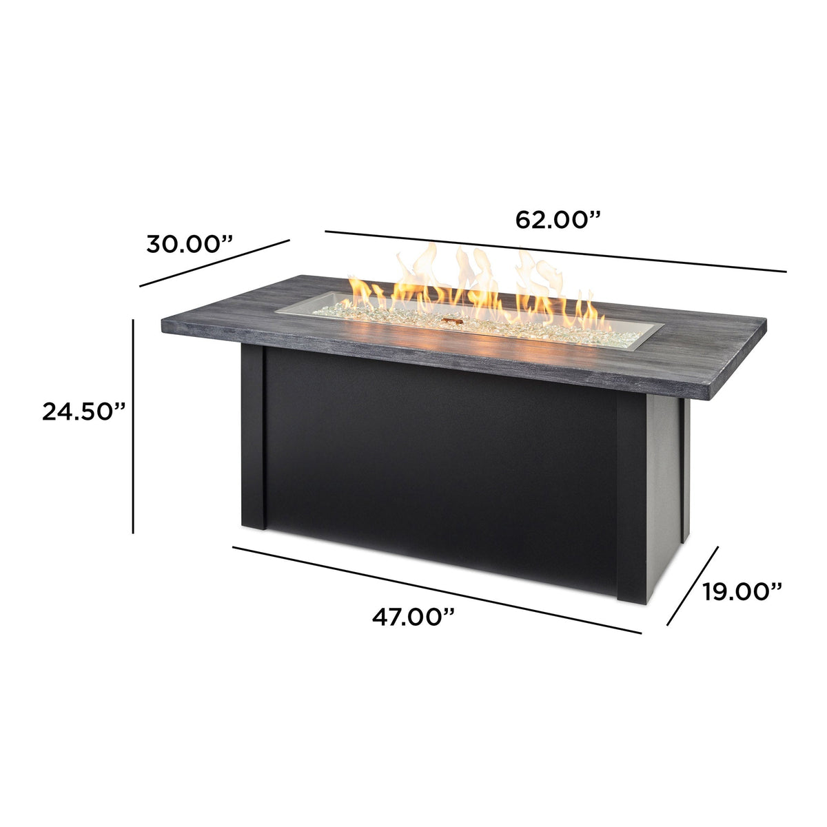 Havenwood 62-Inch Linear Gas Fire Pit Table by Outdoor GreatRoom