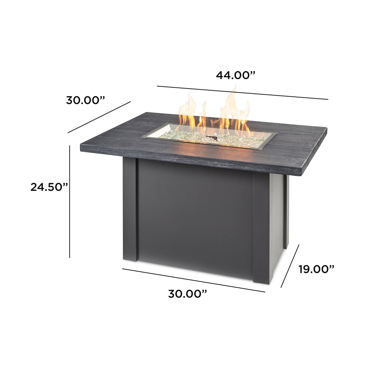Havenwood 44-Inch Rectangular Gas Fire Pit Table by Outdoor GreatRoom