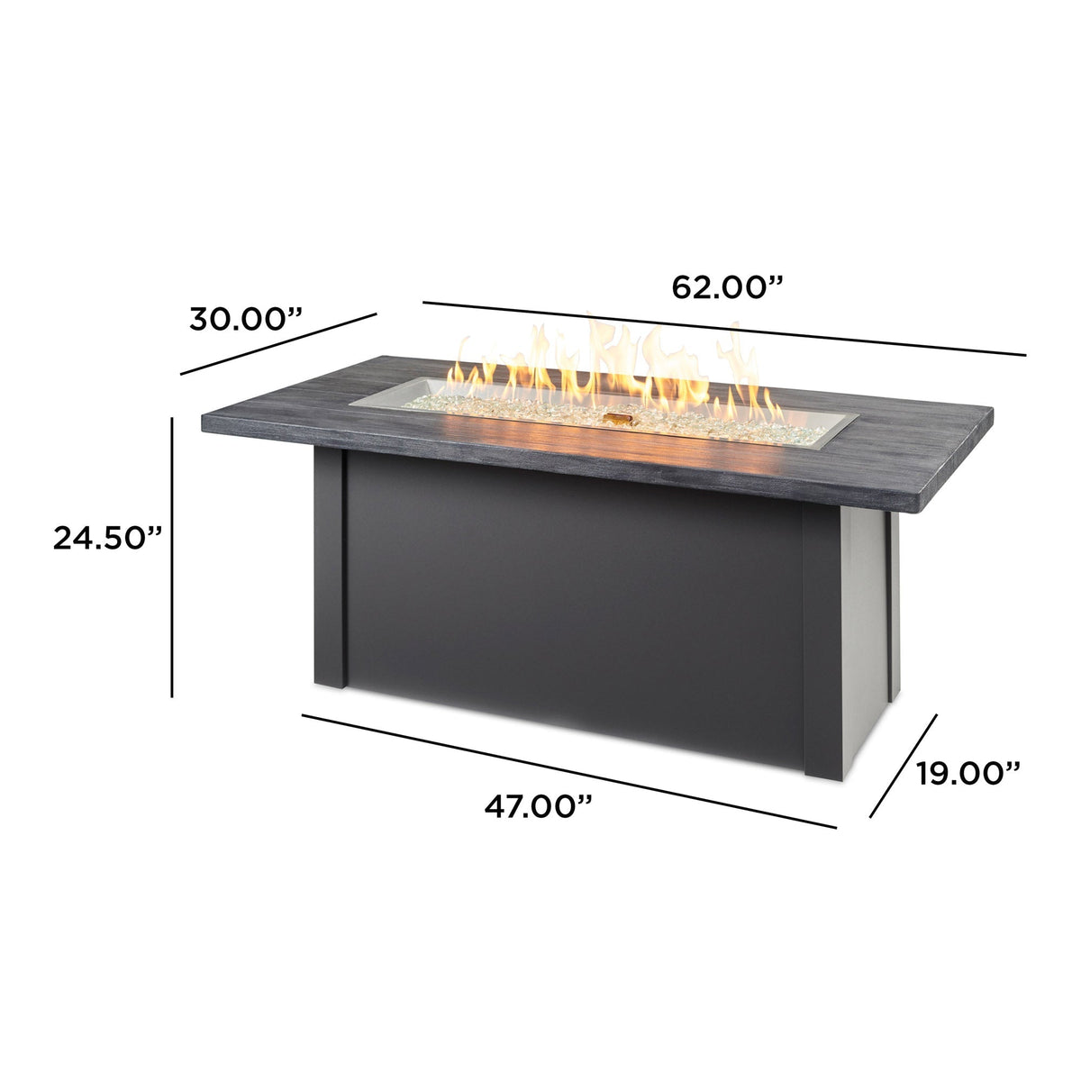 Havenwood 62-Inch Linear Gas Fire Pit Table by Outdoor GreatRoom