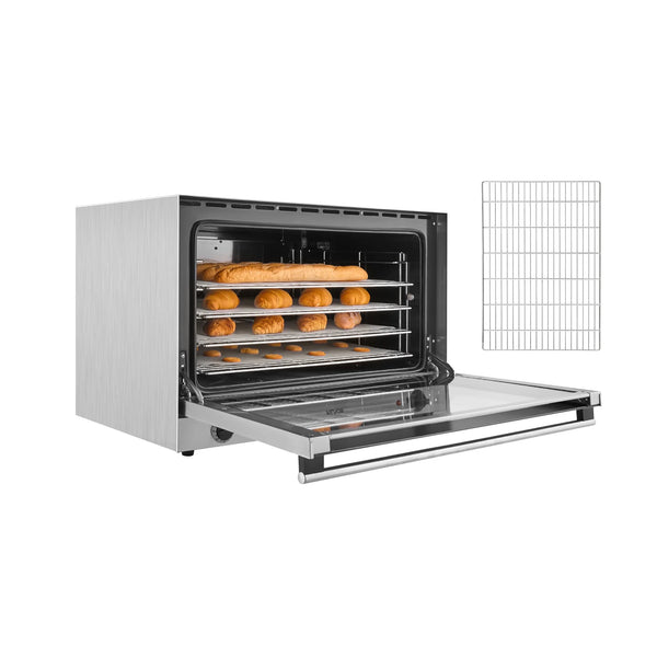 Commercial Convection Oven, 4.24 Cu.Ft Conventional Countertop Oven for Full-Size Pans, Electric Convection Ovens with 4 Racks, 360° Hot Air Circulation, for Bakery, Restaurant & Pizza Shop