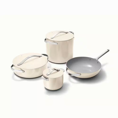 Cookware+ 8-Piece Ceramic Nonstick Cookware Set in Cream