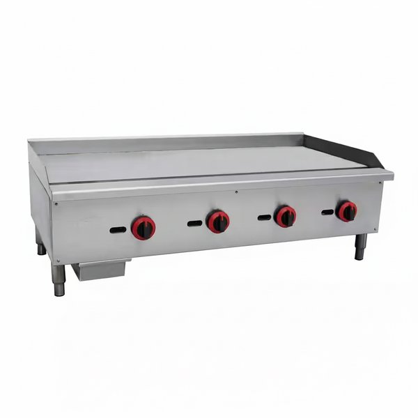 48 In. Commercial Griddle Gas Cooktop in Stainless Steel with 4 Burners