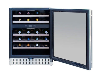 TrueFlame 24-Inch 5.3 Cu. Ft. Outdoor Rated Dual Zone Wine Cooler